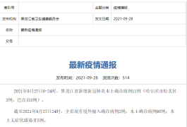 黑龙江新增22例确诊
 ,黑龙江新增22例确诊 9例无症状